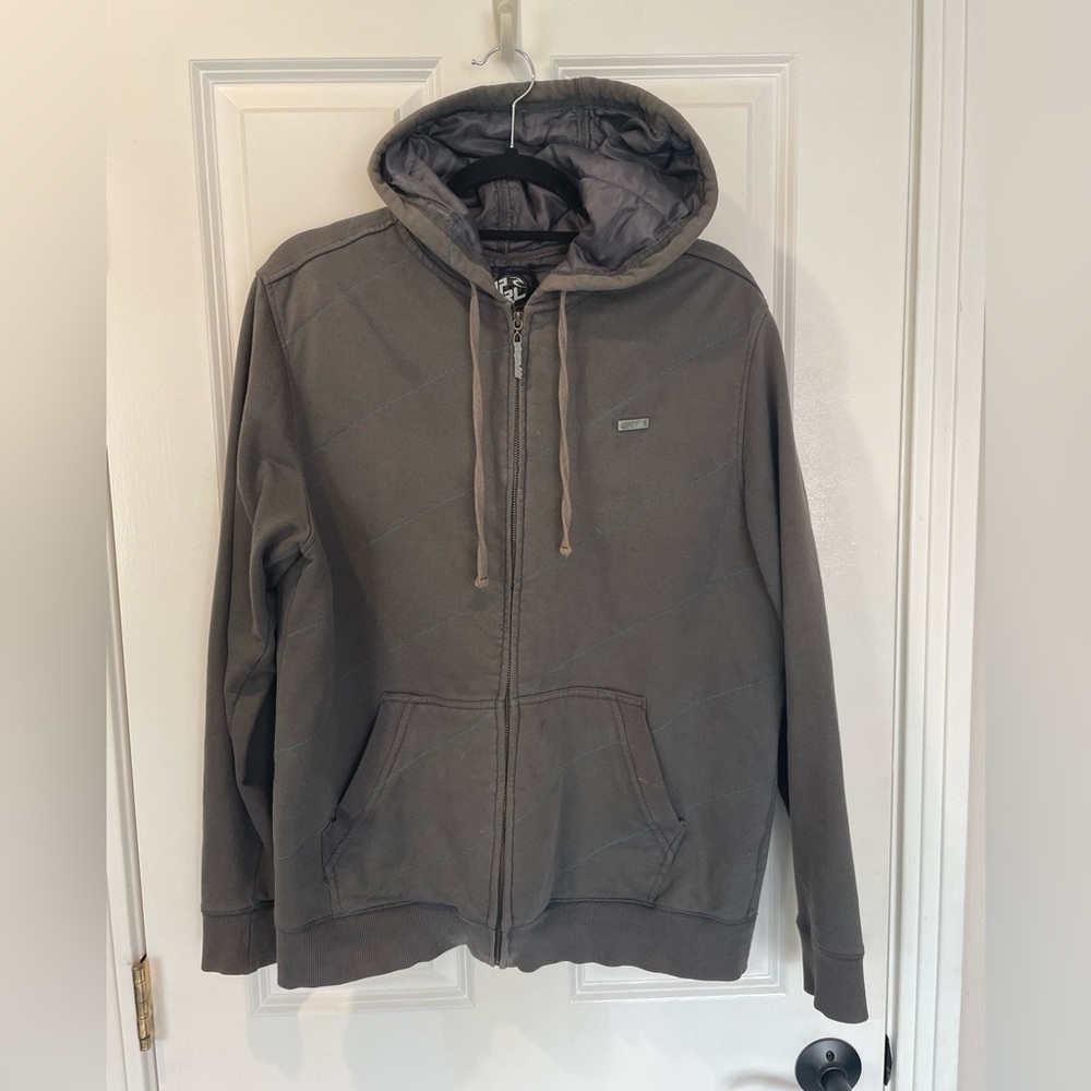 Mens Rip Curl Grey Hoodie Jacket
